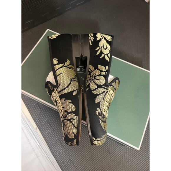 Stubbs and Wootton Palm Beach Limited Edition Black Gold Floral Loafer Size 5 - Picture 11 of 13